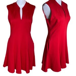 Jessica Simpson Dress Red Ponte Knit Fit N Flare Size S